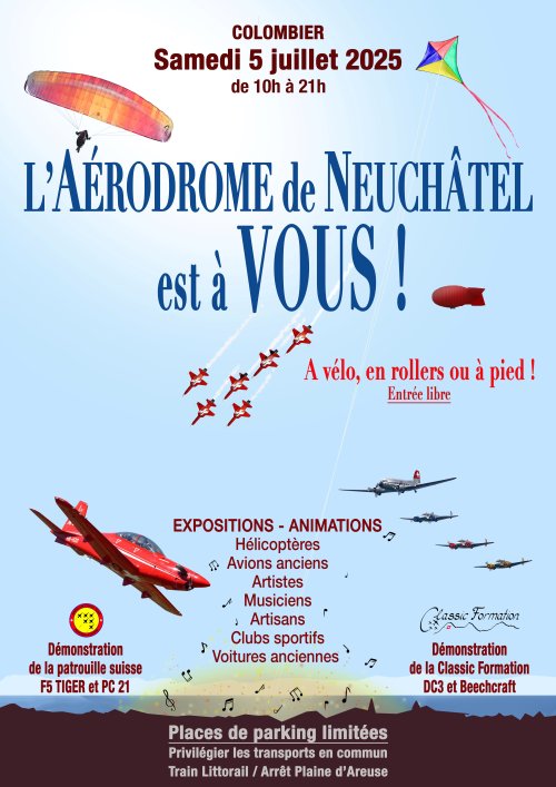 Stand Garage Robert le 5 juillet sur l'aérodrome de Neuchâtel